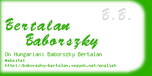 bertalan baborszky business card